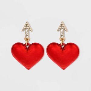 NWT SUGARFIX by BAUBLEBAR Metallic Cupid's Heart Drop Earrings